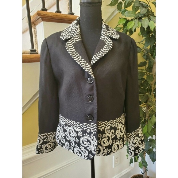 Coldwater Creek Jacquard Blazer Size 14P - Picture 11 of 11